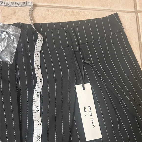 NWT Pinstripe High Waisted Trousers, Size L. - Picture 6 of 6